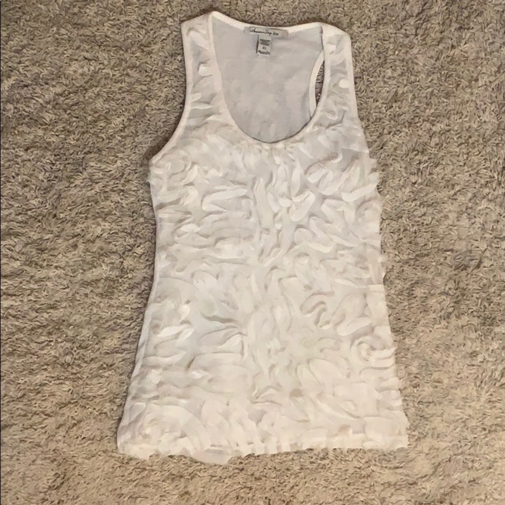 American Rag white frill blouse